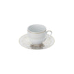 Christofle Malmaison Impériale Porcelain 2 Espresso Cups And Saucers