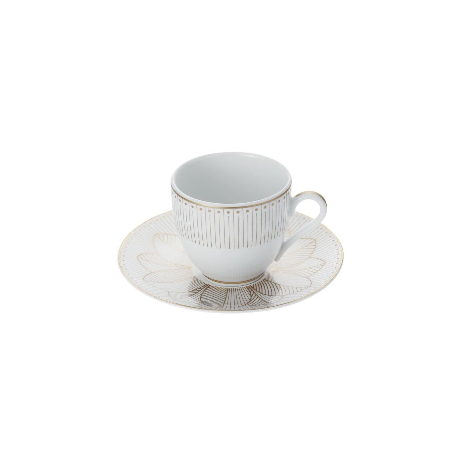 Christofle Malmaison Impériale Porcelain 2 Espresso Cups And Saucers