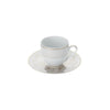 Christofle Malmaison Impériale Porcelain 2 Espresso Cups And Saucers