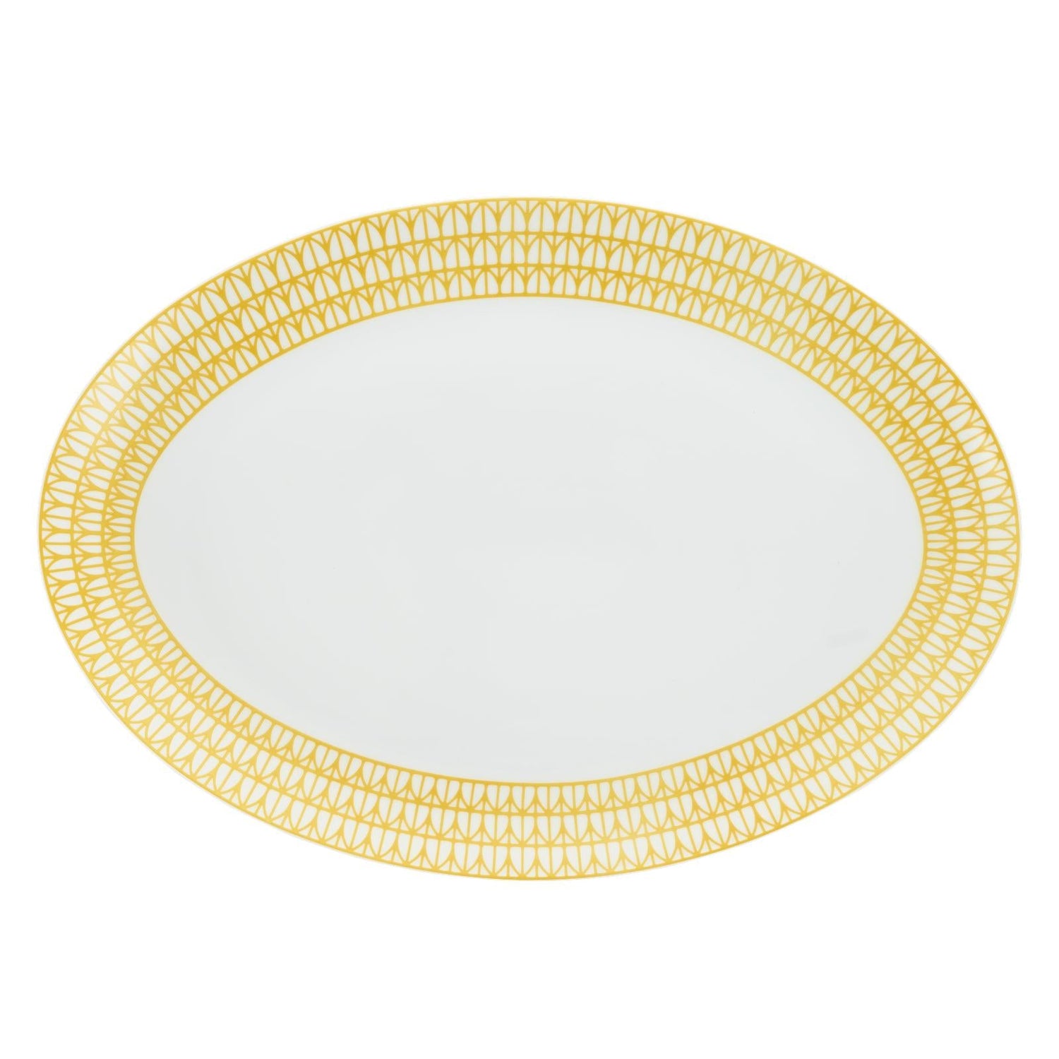 Christofle Malmaison Riviera Porcelain Oval Platter 38 Cm