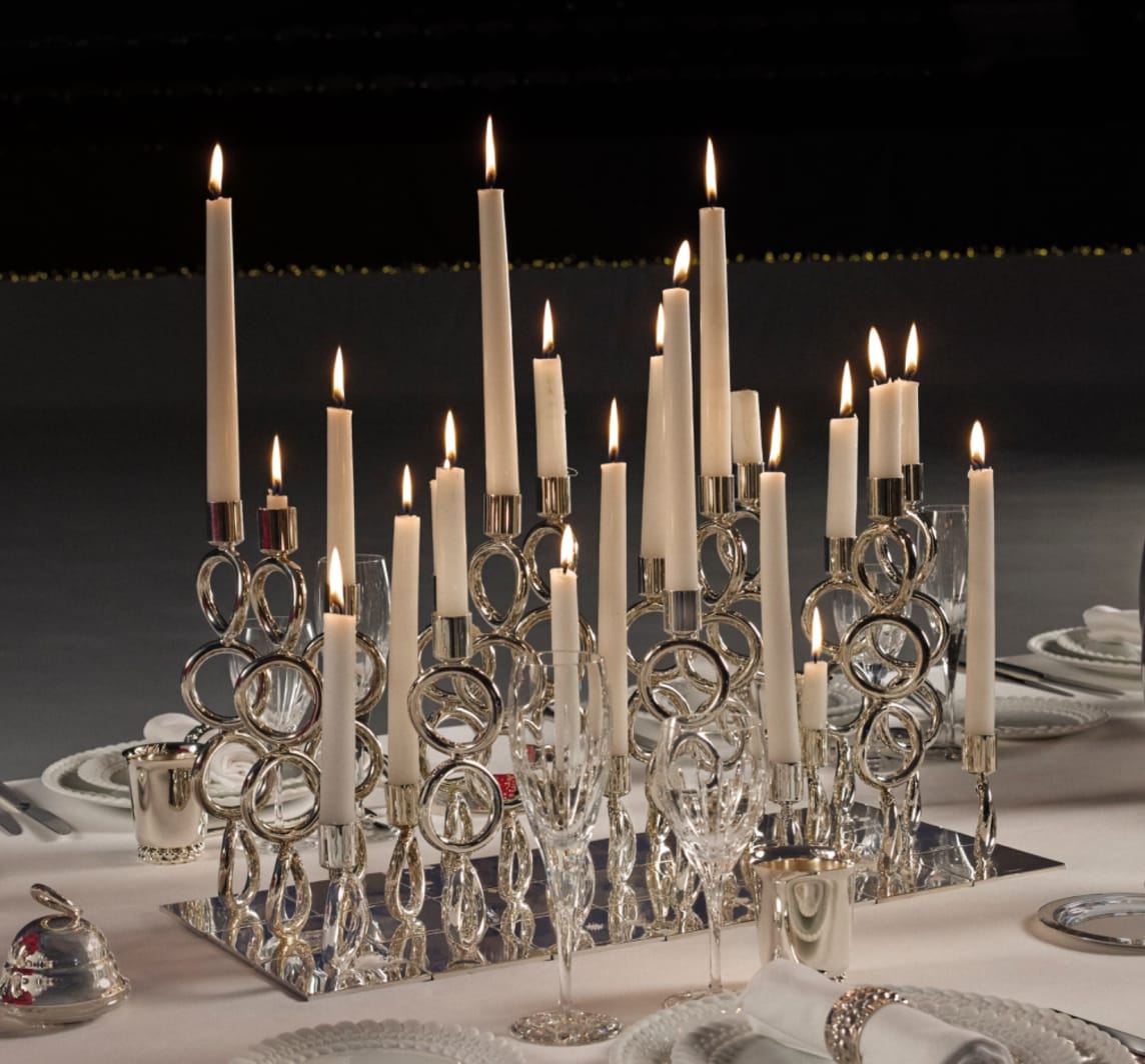 Christofle Vertigo Silver-Plated Candelabra Candlestick