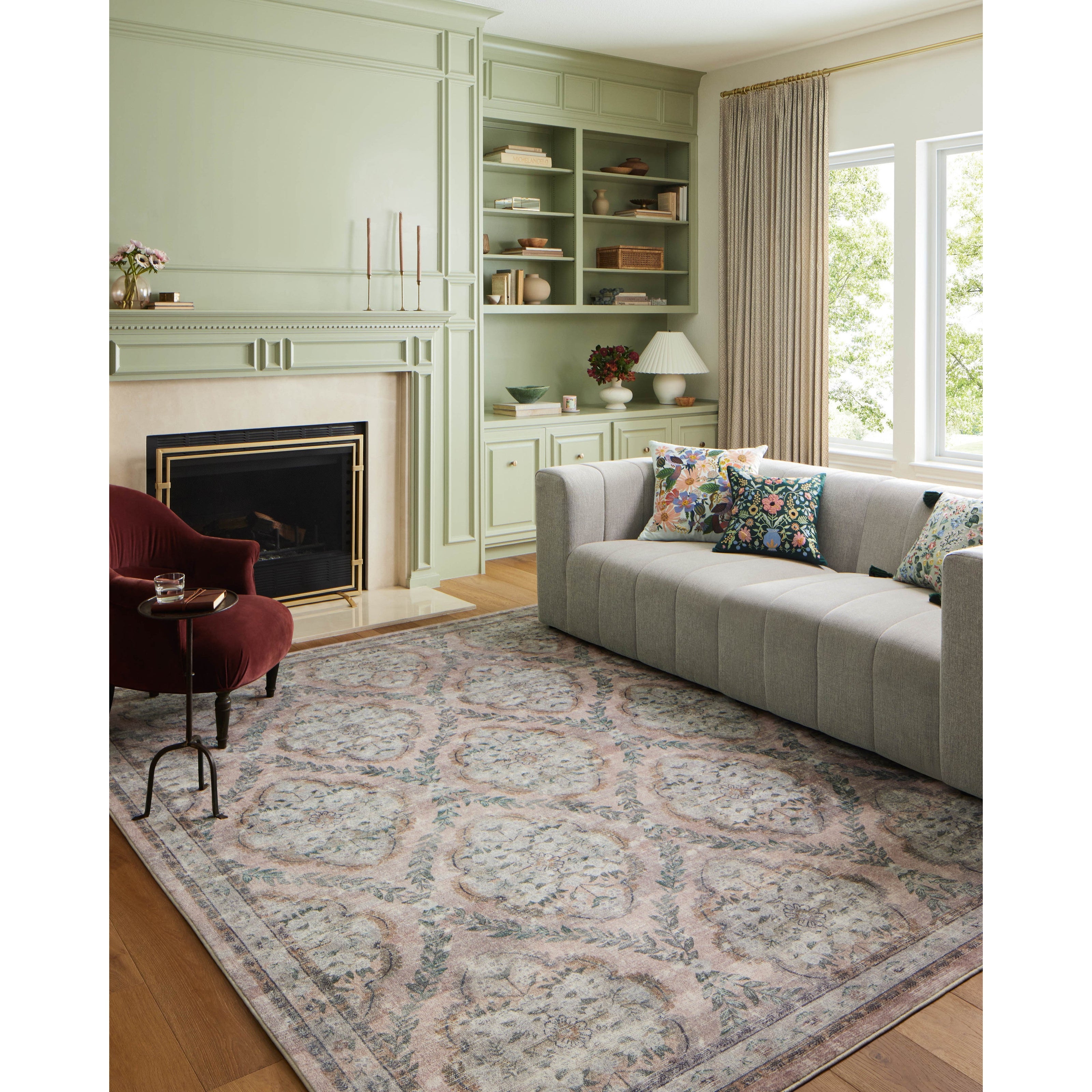 Rifle Paper Courtyard COU-02 Rug Blush