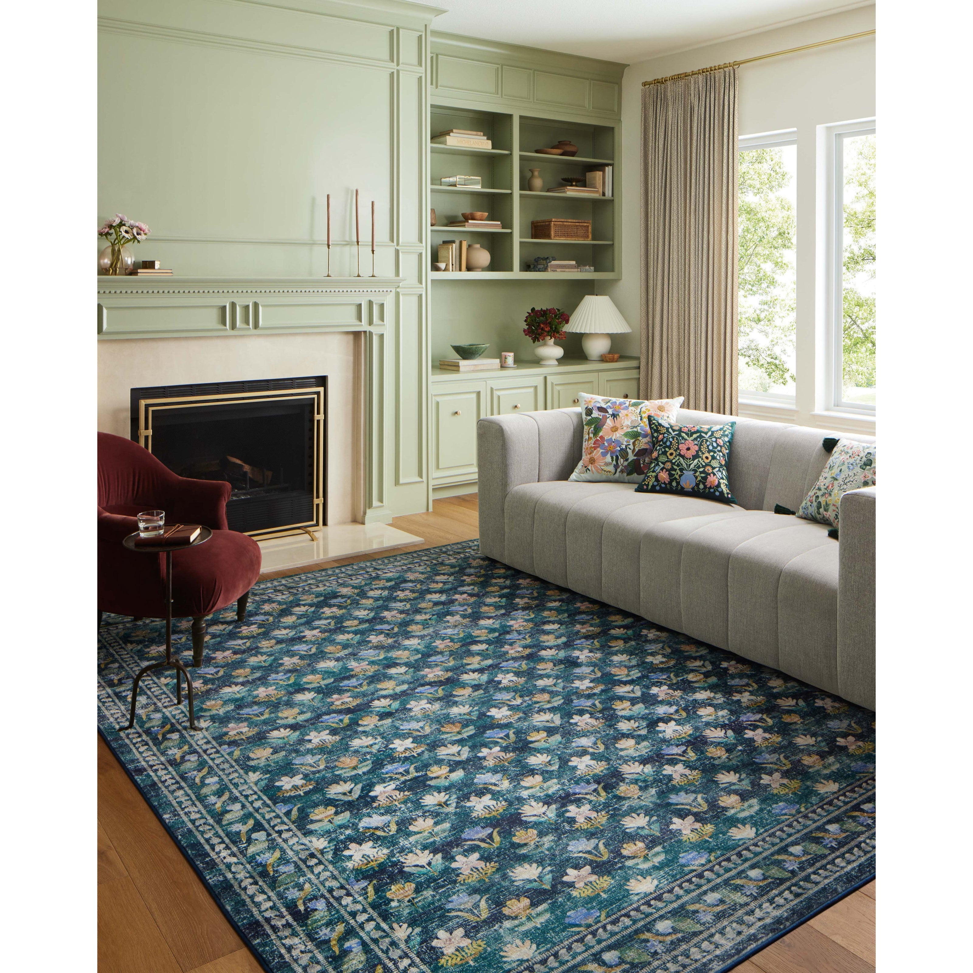 Rifle Paper Courtyard COU-05 Rug Emerald