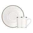Christofle Albi Porcelain Espresso Cup And Saucer Platinum