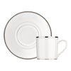 Christofle Albi Porcelain Espresso Cup And Saucer Platinum