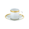 Christofle Malmaison Gilded Porcelain Demitasse Cup and Saucer