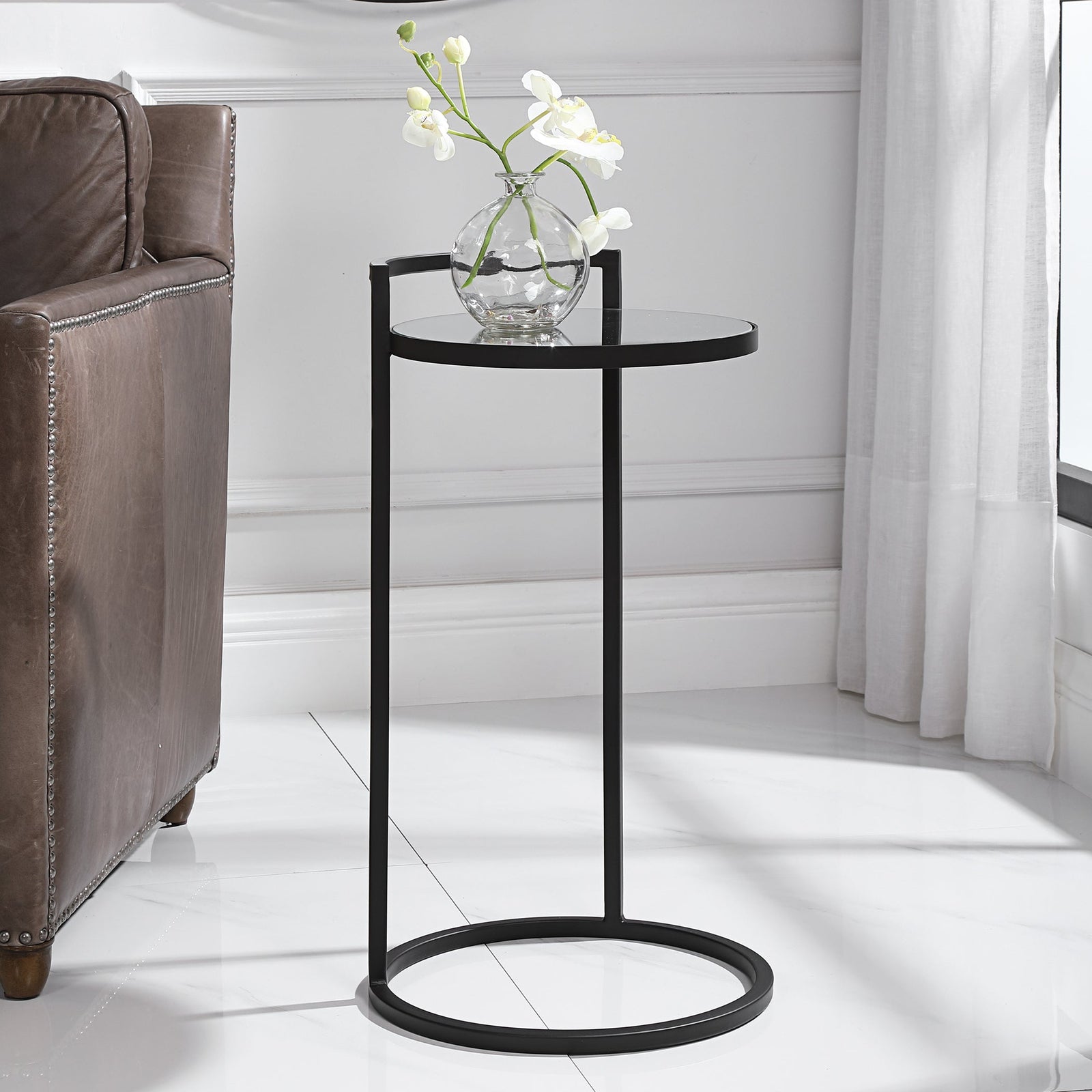 Modern Accents Iron Accent with Mirror Top Table