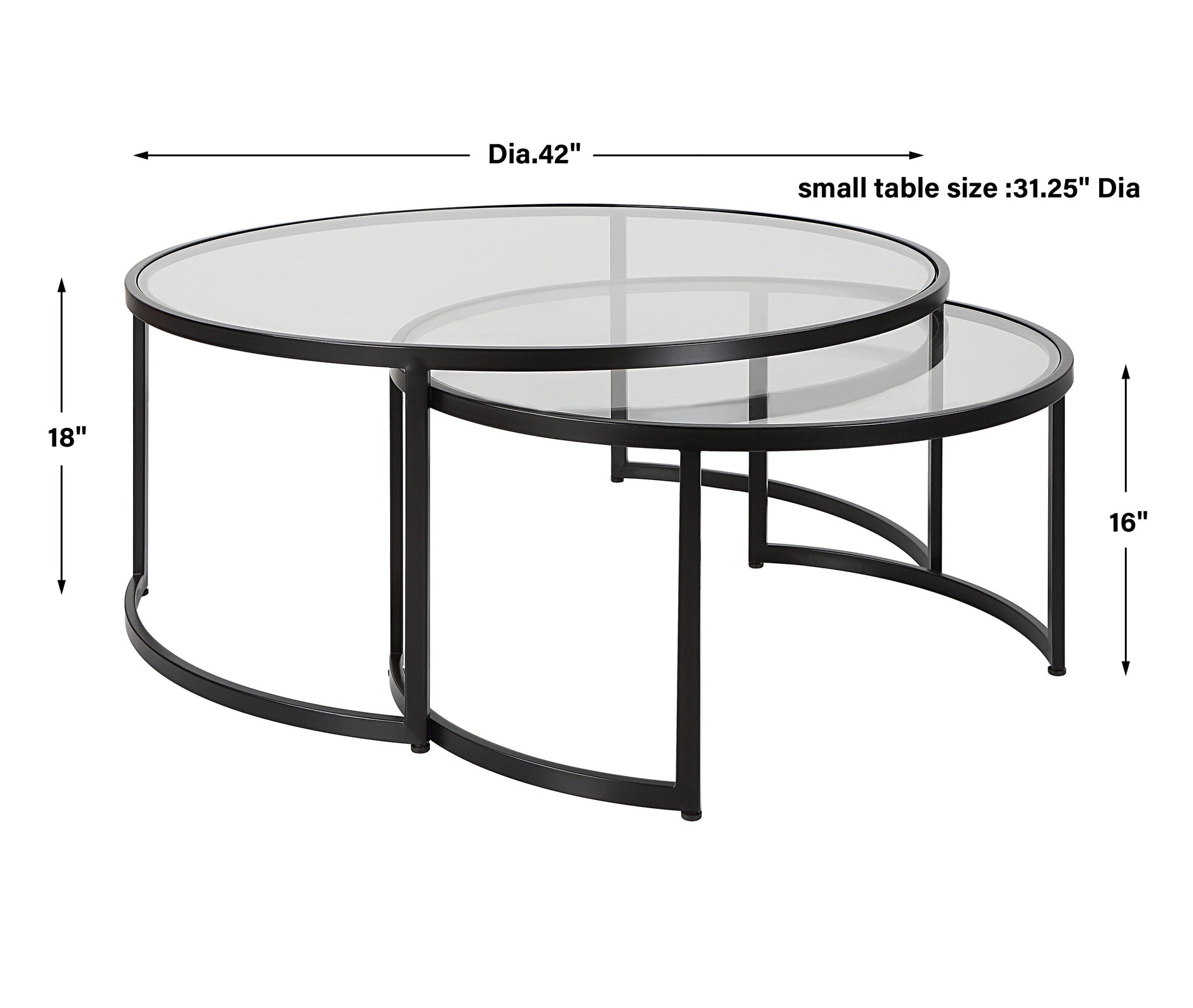 Uttermost Rhea Black Nesting Coffee Tables - Set of 2