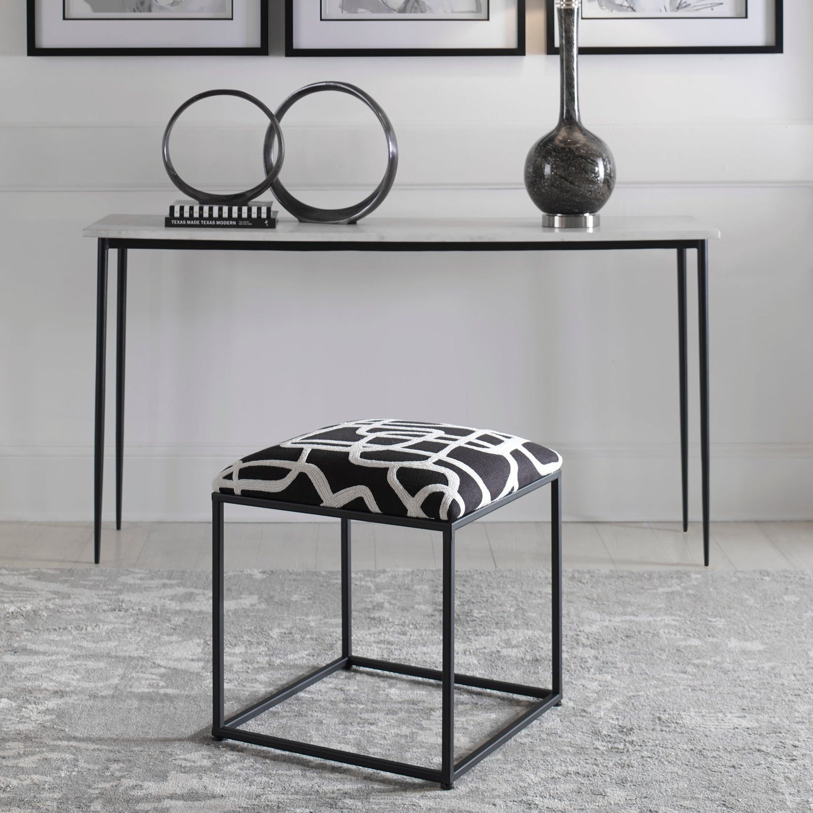 Uttermost Twists And Turns Fabric Accent Stool Clearance