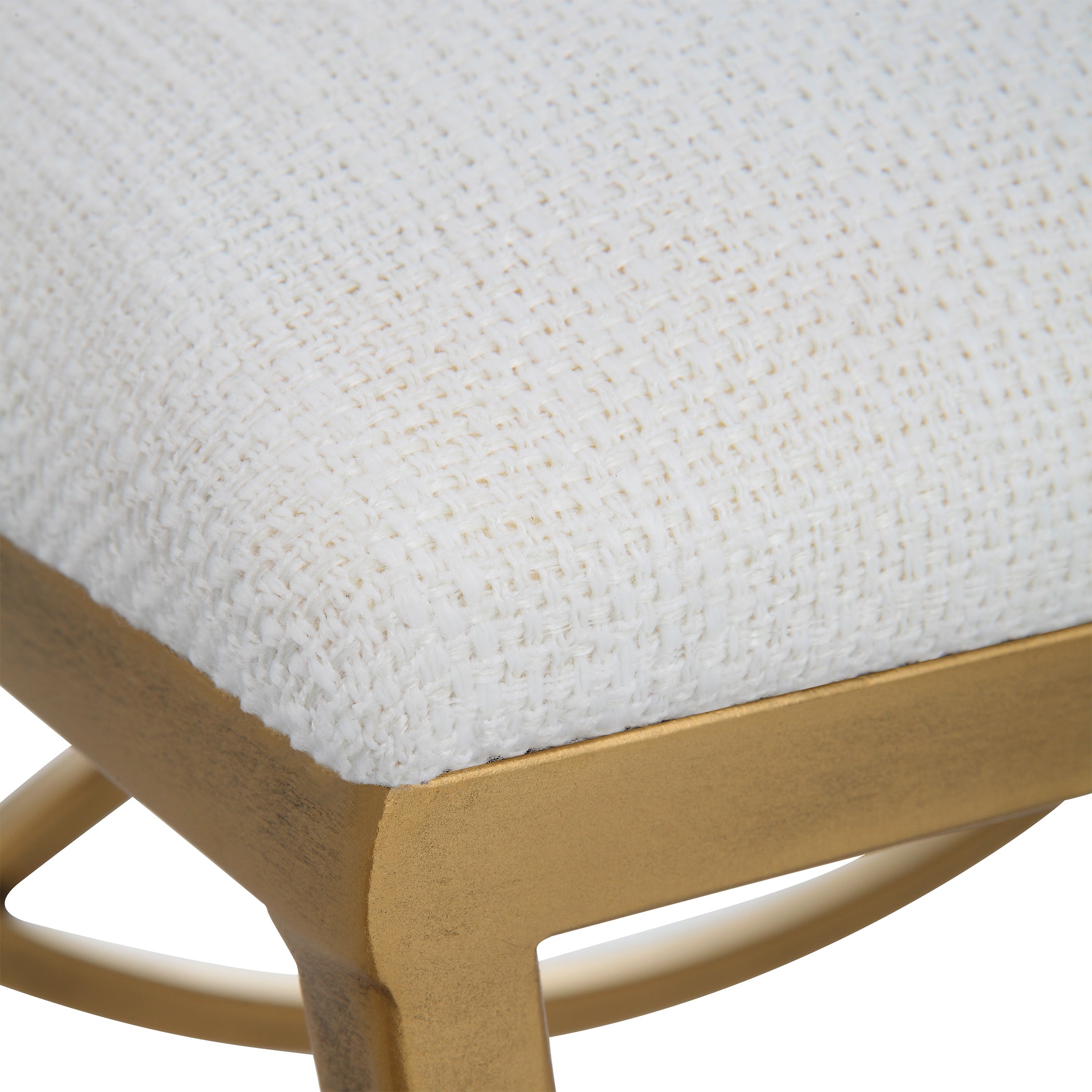 Modern Accents Overlapping Metal Cushioned Top Upholstered Stool