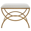 Modern Accents Overlapping Metal Cushioned Top Upholstered Stool