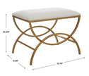 Modern Accents Overlapping Metal Cushioned Top Upholstered Stool
