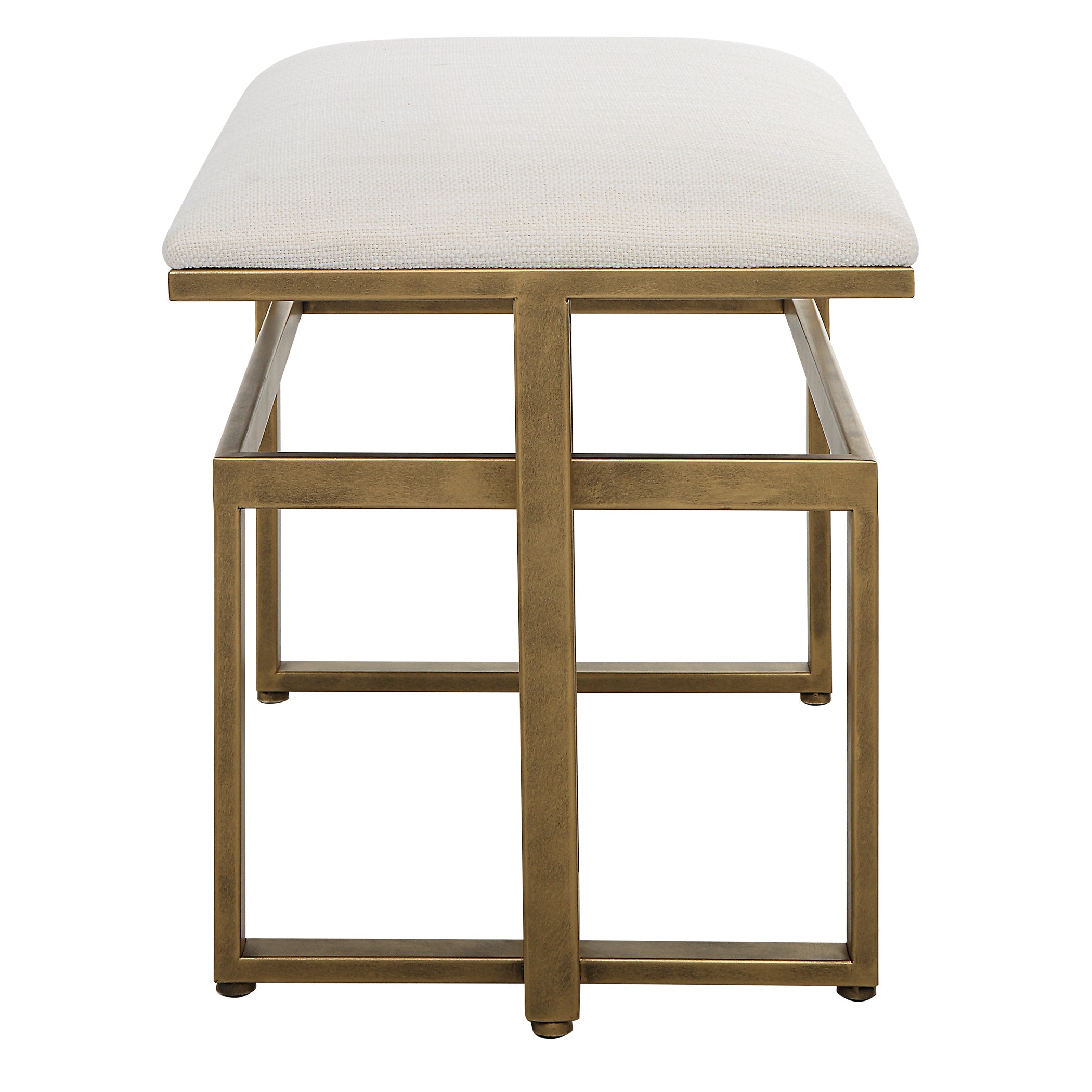 Modern Accents Upholstered Textured Iron Bench