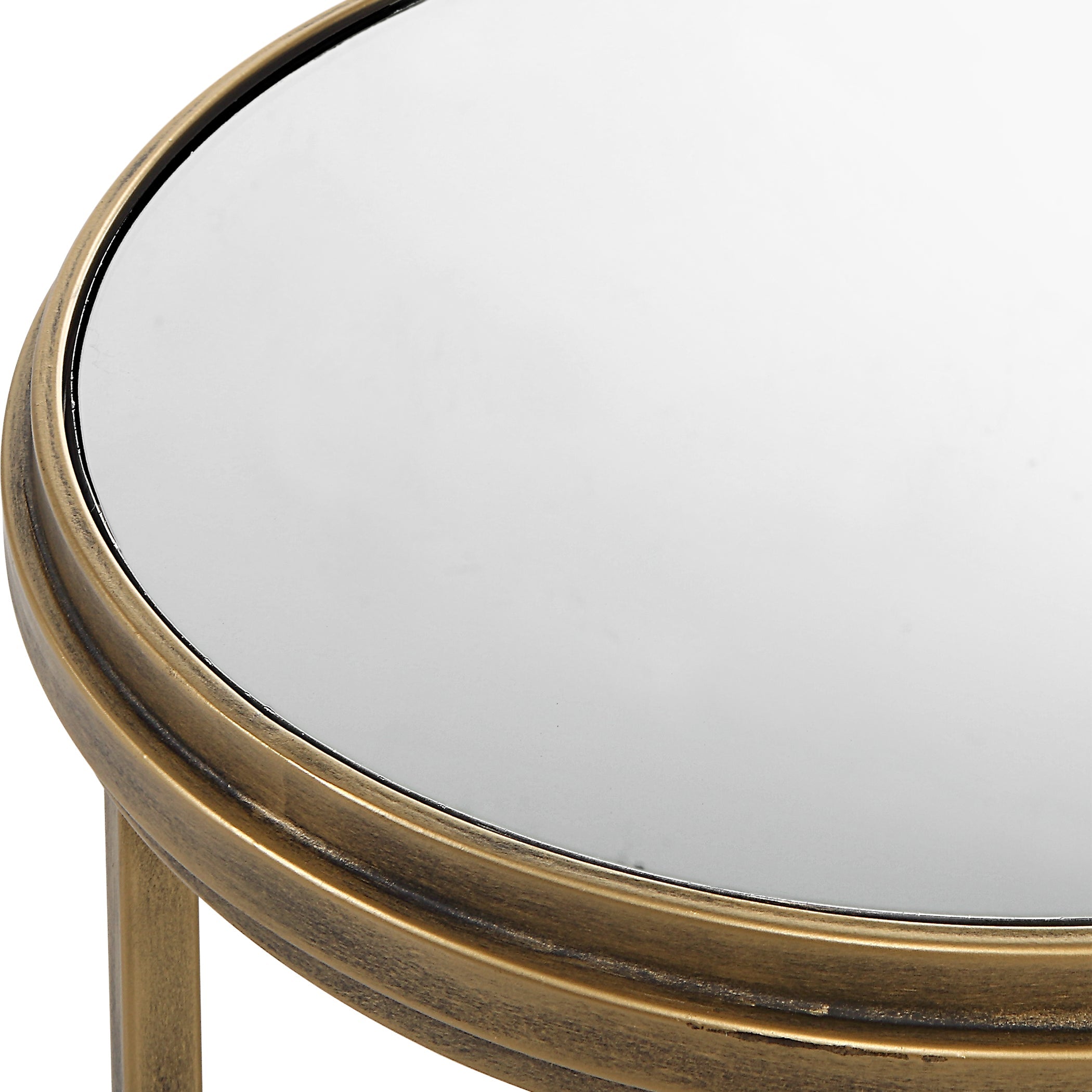 Modern Accents Iron Nesting With Mirror Top Table - Set of 2