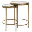 Modern Accents Iron Nesting With Mirror Top Table - Set of 2