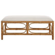 Uttermost Laguna White Fabric Rattan Bench