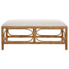 Uttermost Laguna White Fabric Rattan Bench