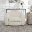 Uttermost Capra Art Deco White Swivel Chair