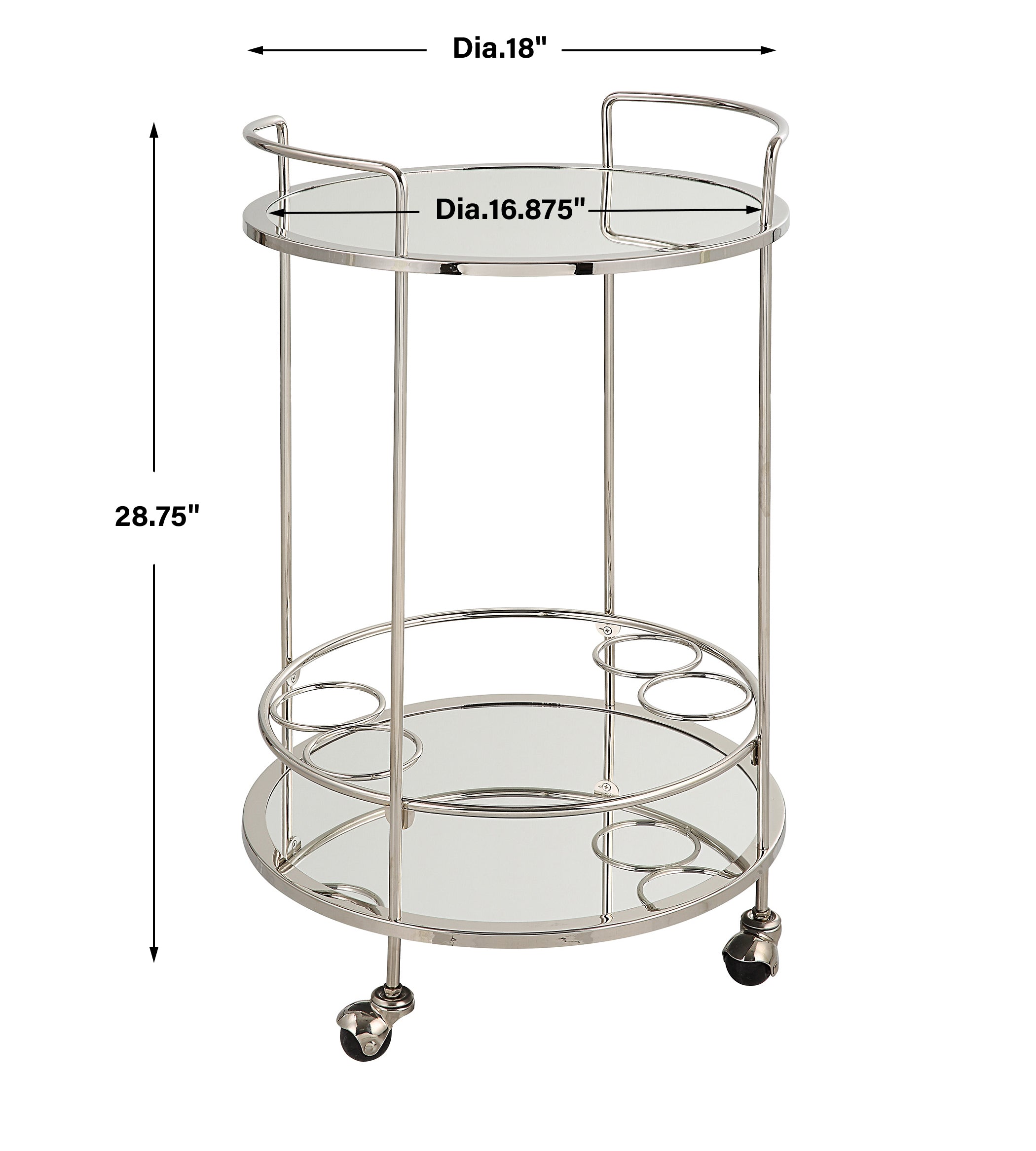 Uttermost Spritz Chrome Bar Cart Clearance