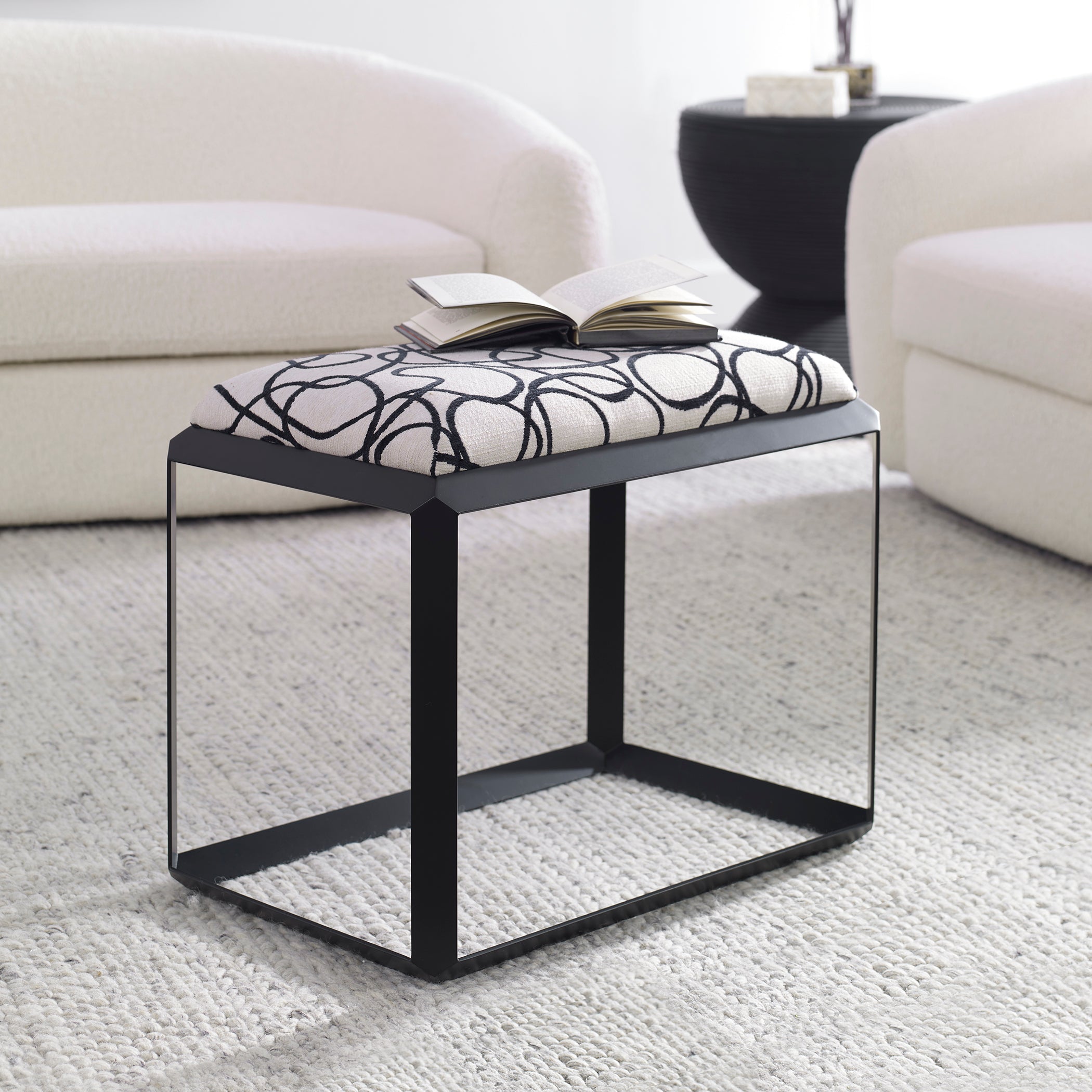 Uttermost Curls Gray Small Bench Clearance