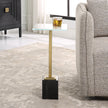 Modern Accents Marble Base With Glass Top Martini Table