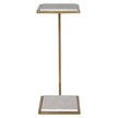 Uttermost Elevate White Marble Drink Table