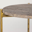Modern Accents Travertine Stone Gold Frame Table