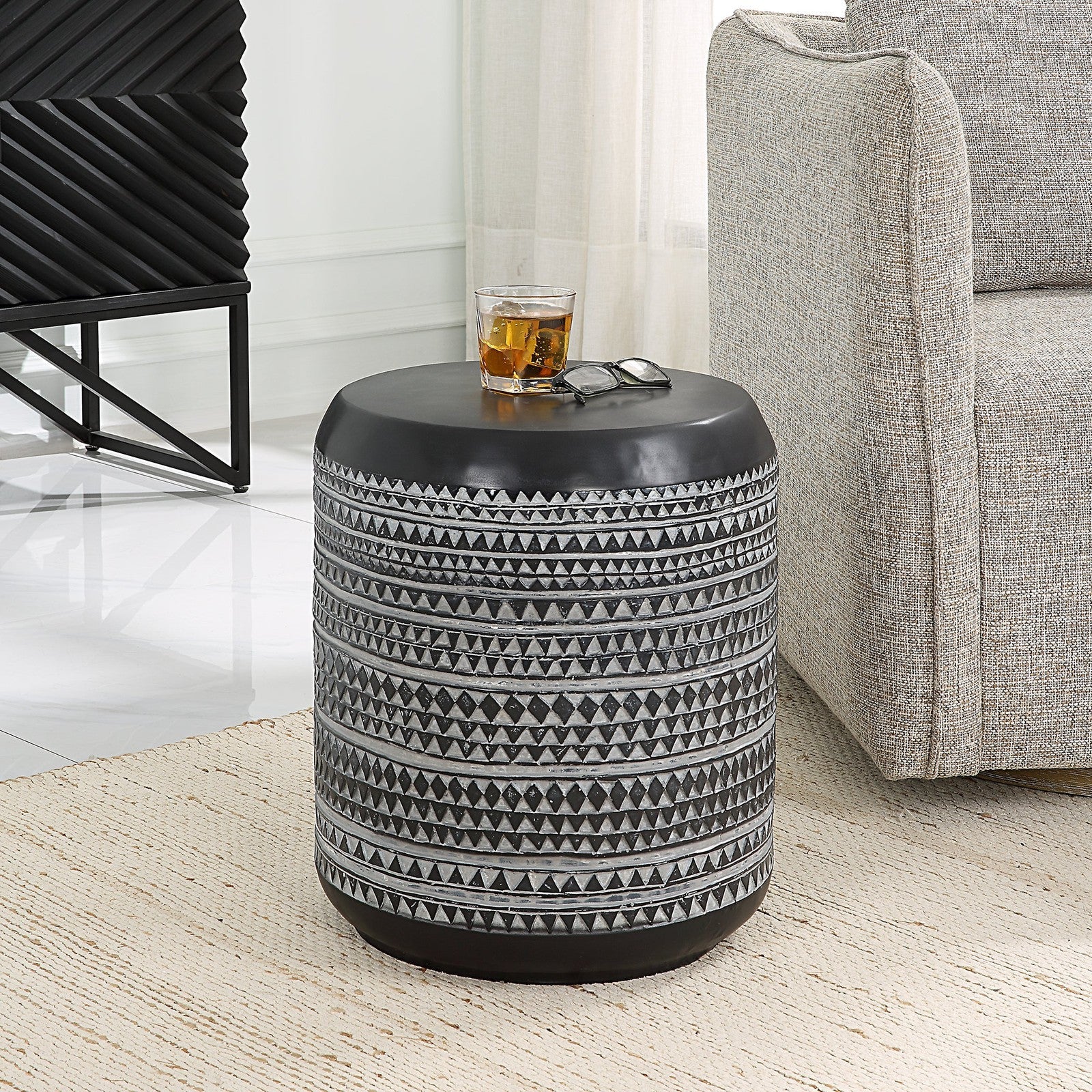 Uttermost Cutting Edge Tribal Accent Table Clearance