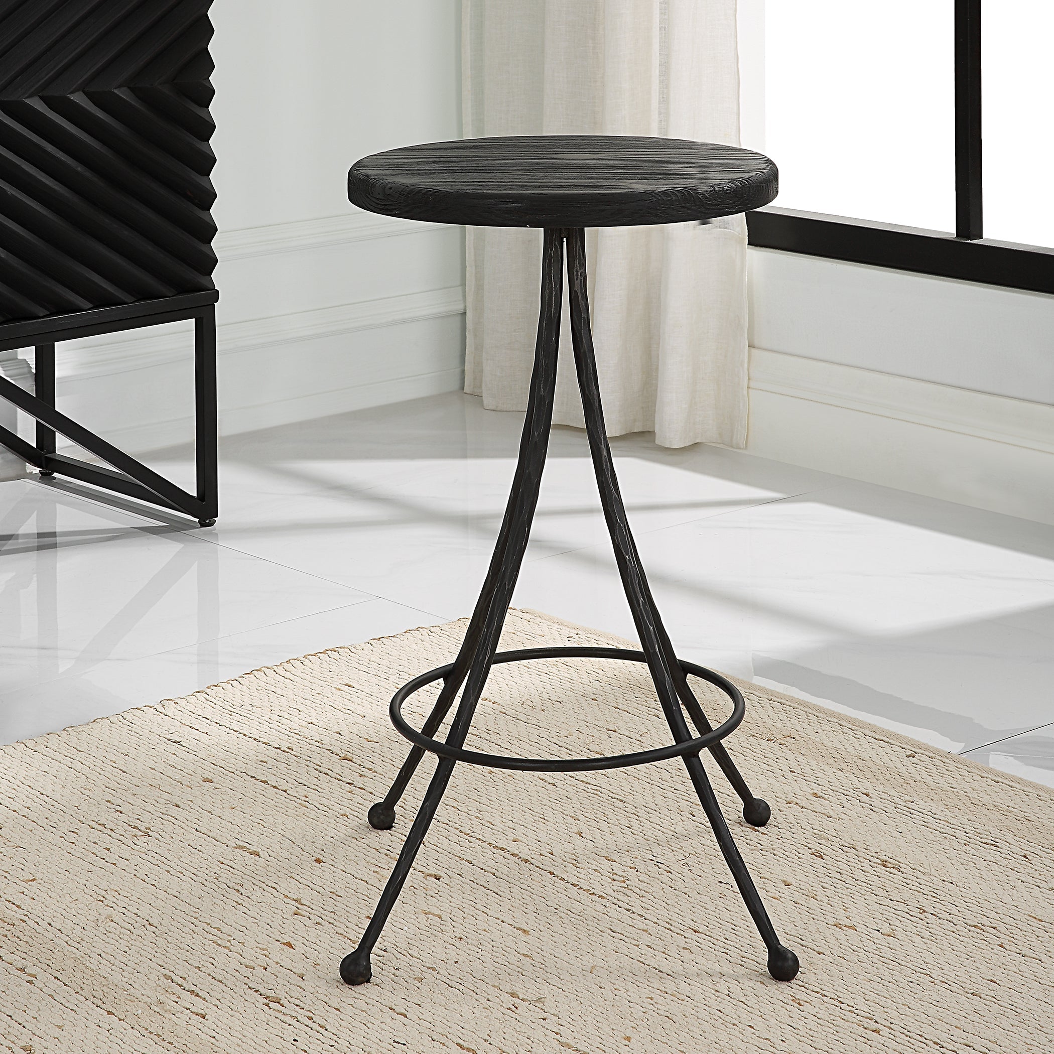 Uttermost Sona Black Counter Stool Clearance