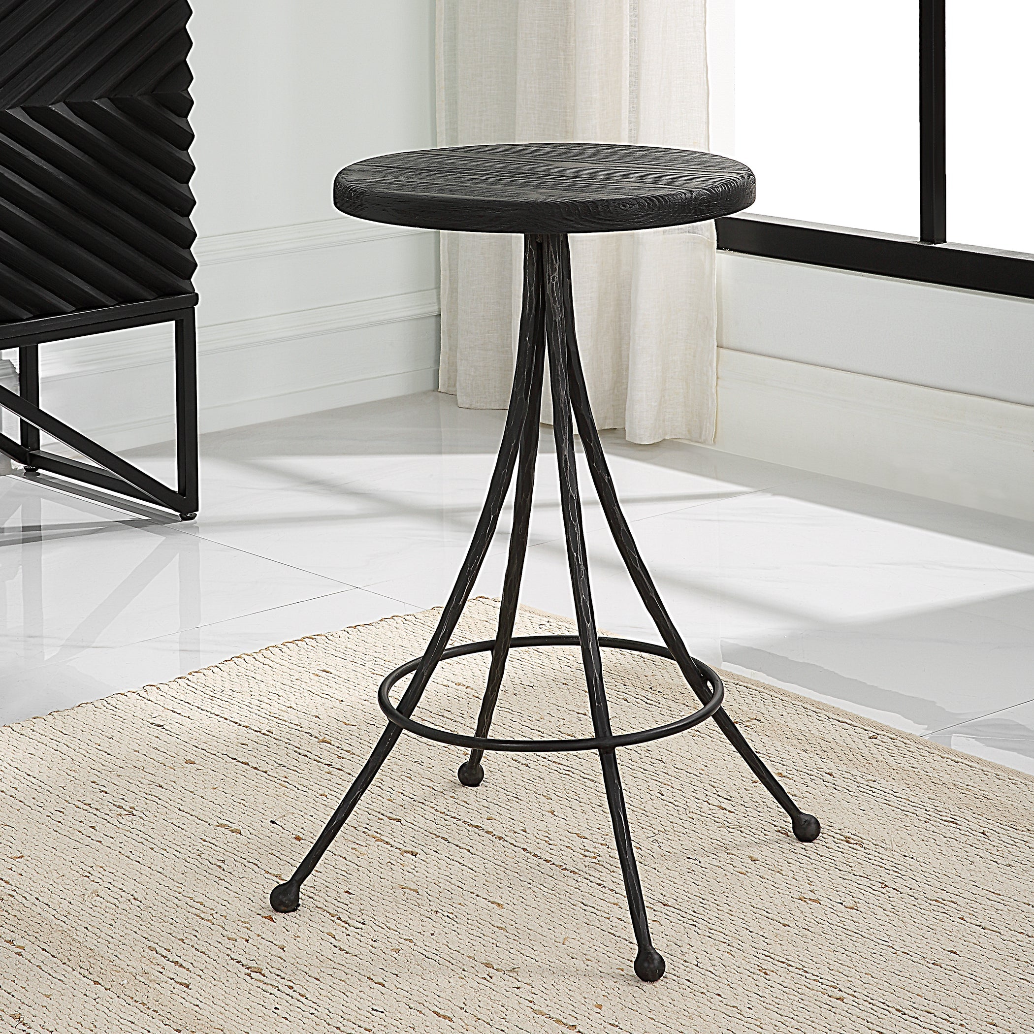 Uttermost Sona Black Counter Stool Clearance