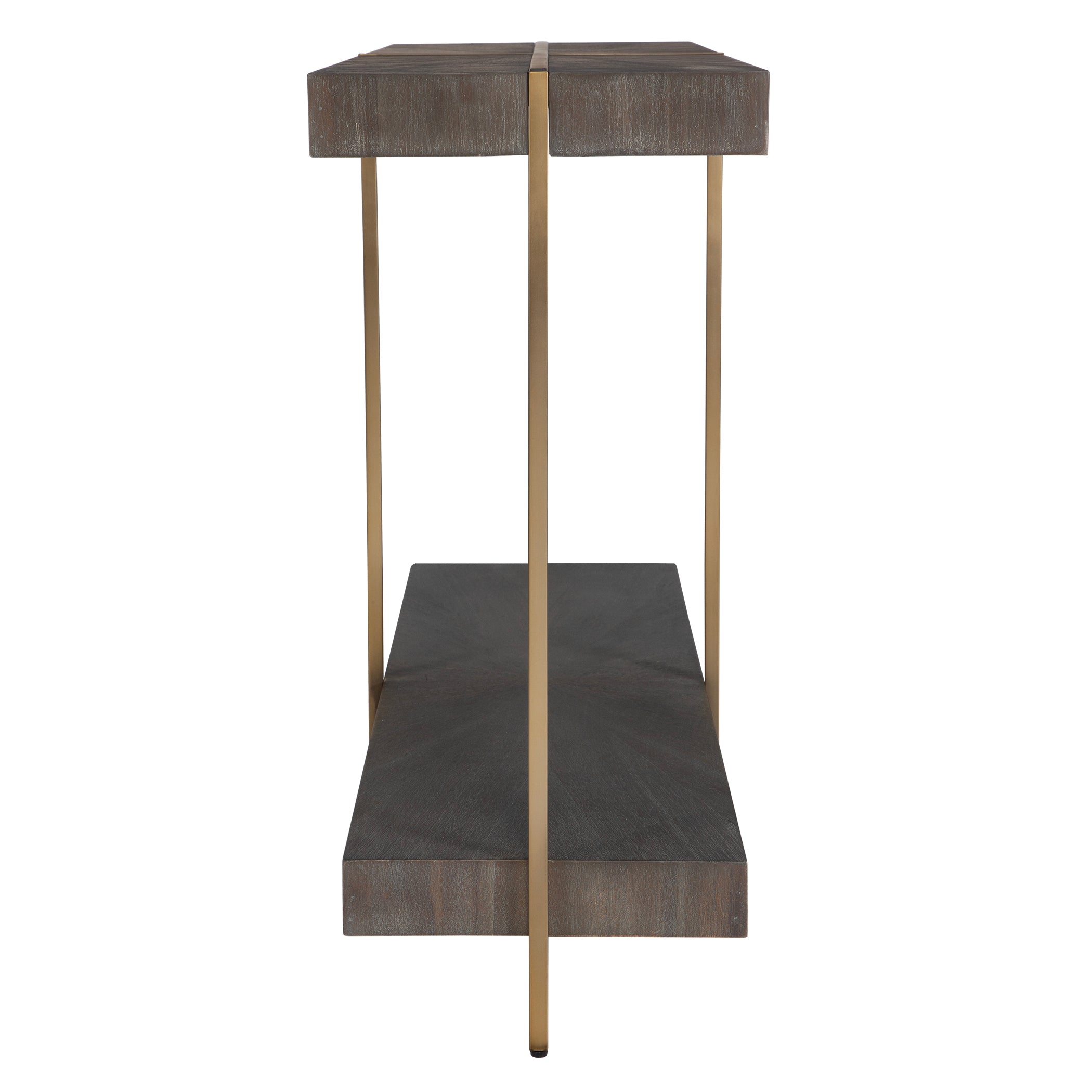 Uttermost Taja Modern Brass / Wood Console Table
