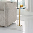 Modern Accents Marble Base Glass Top Table