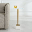 Modern Accents Marble Base Glass Top Table