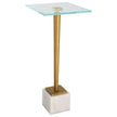 Modern Accents Marble Base Glass Top Table