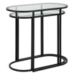 Modern Accents Oval Shaped Iron Nesting With Clear Glass Top Table - Set of 2