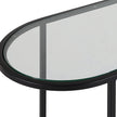 Modern Accents Oval Shaped Iron Nesting With Clear Glass Top Table - Set of 2