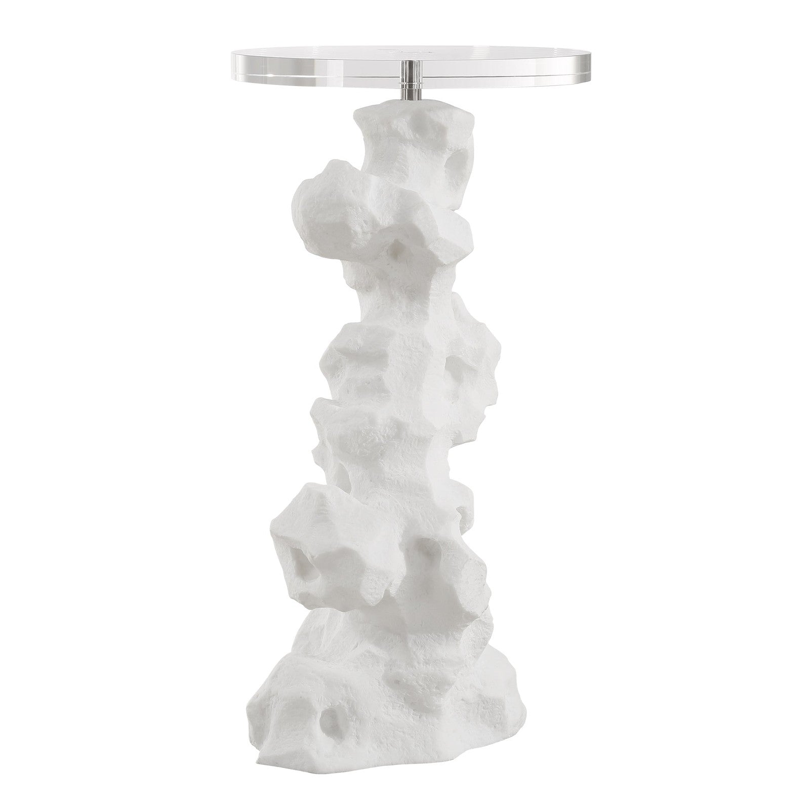 Uttermost Remnant White Stone Drink Table