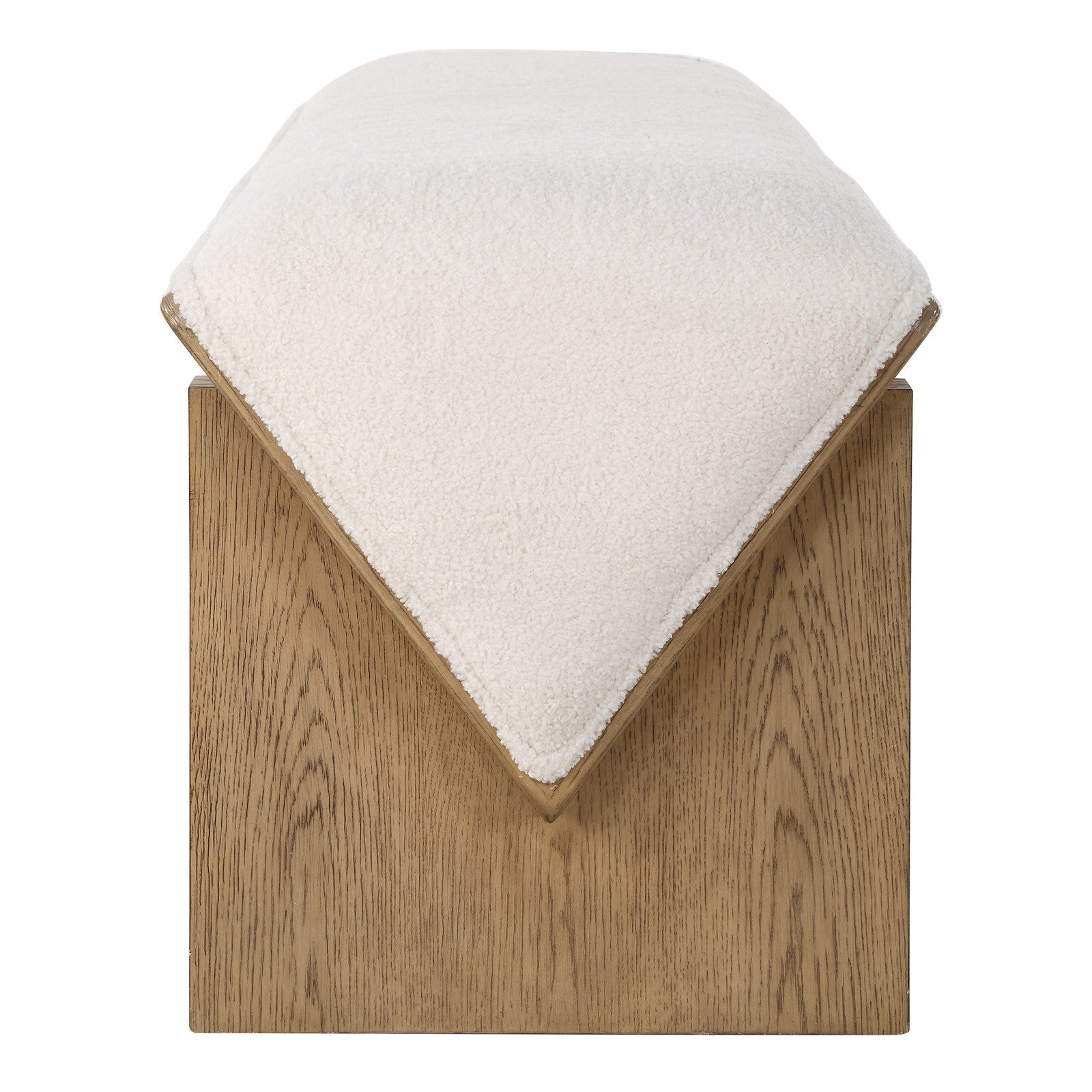 Uttermost Wedged Ivory Fabric Bench