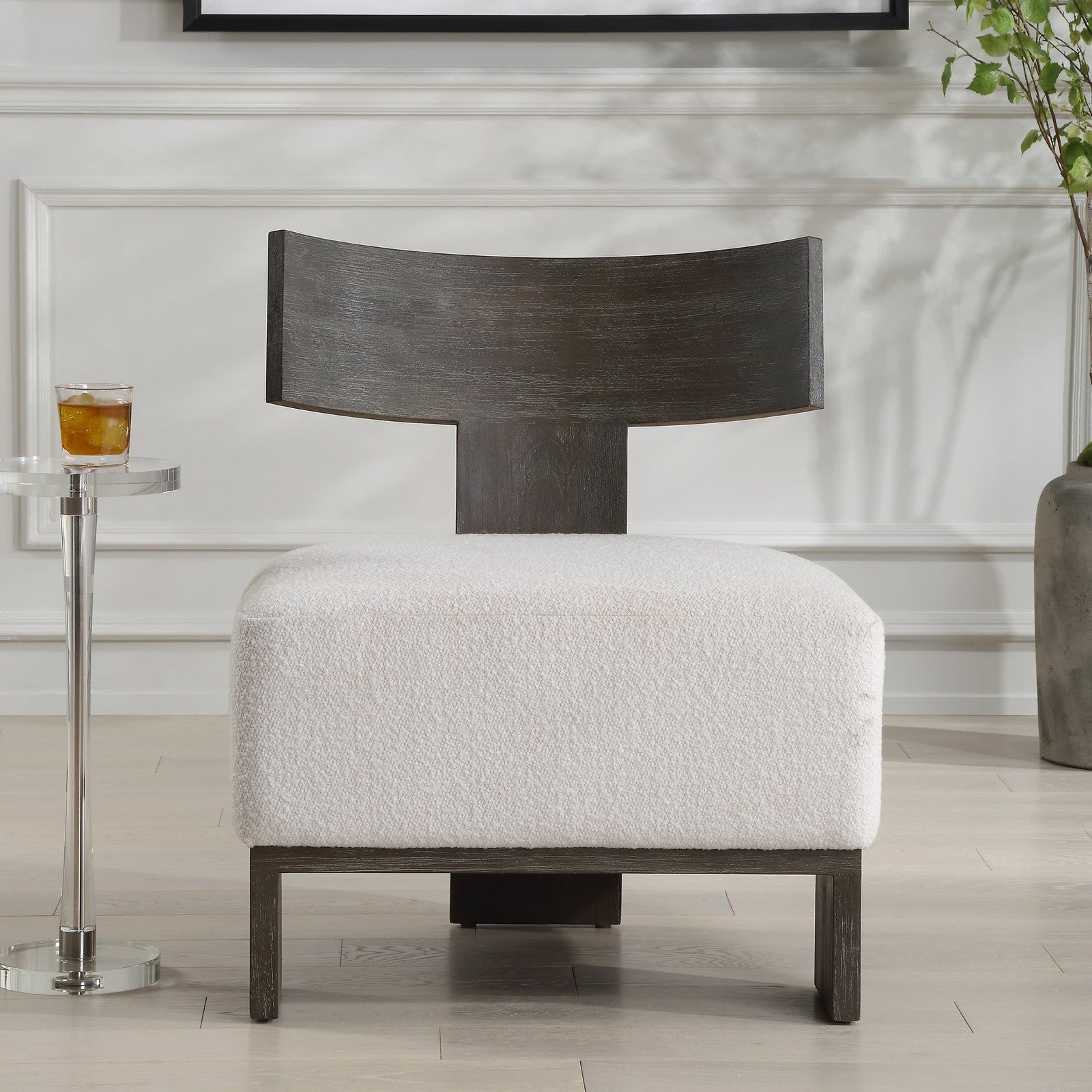 Uttermost Finlay Dark Walnut Accent Chair
