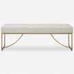 Uttermost Swale Ivory Leather Bench