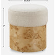 Uttermost Swirls Poplar Ivory Ottoman