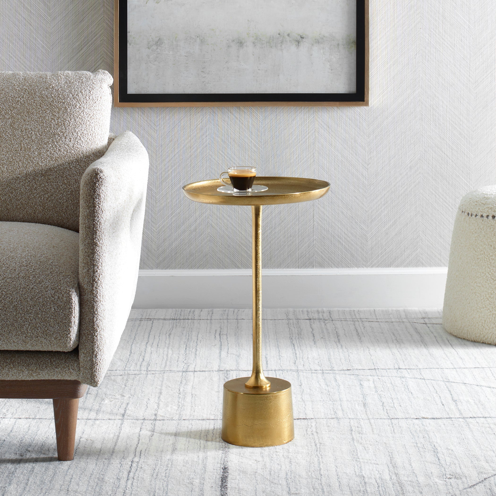 Modern Accents Round Aluminum Accent Table