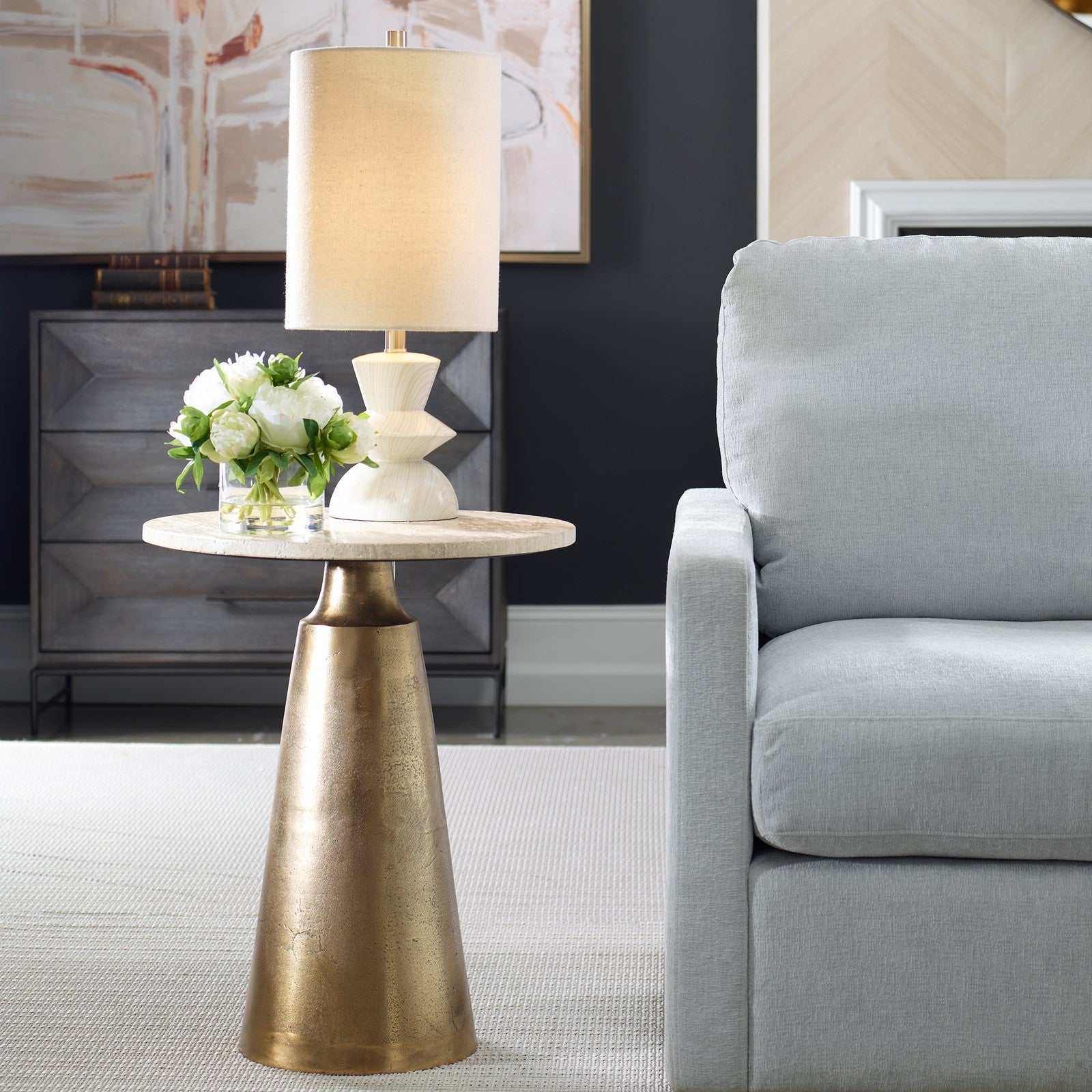 Uttermost Midsummer Antique Brass Accent Table