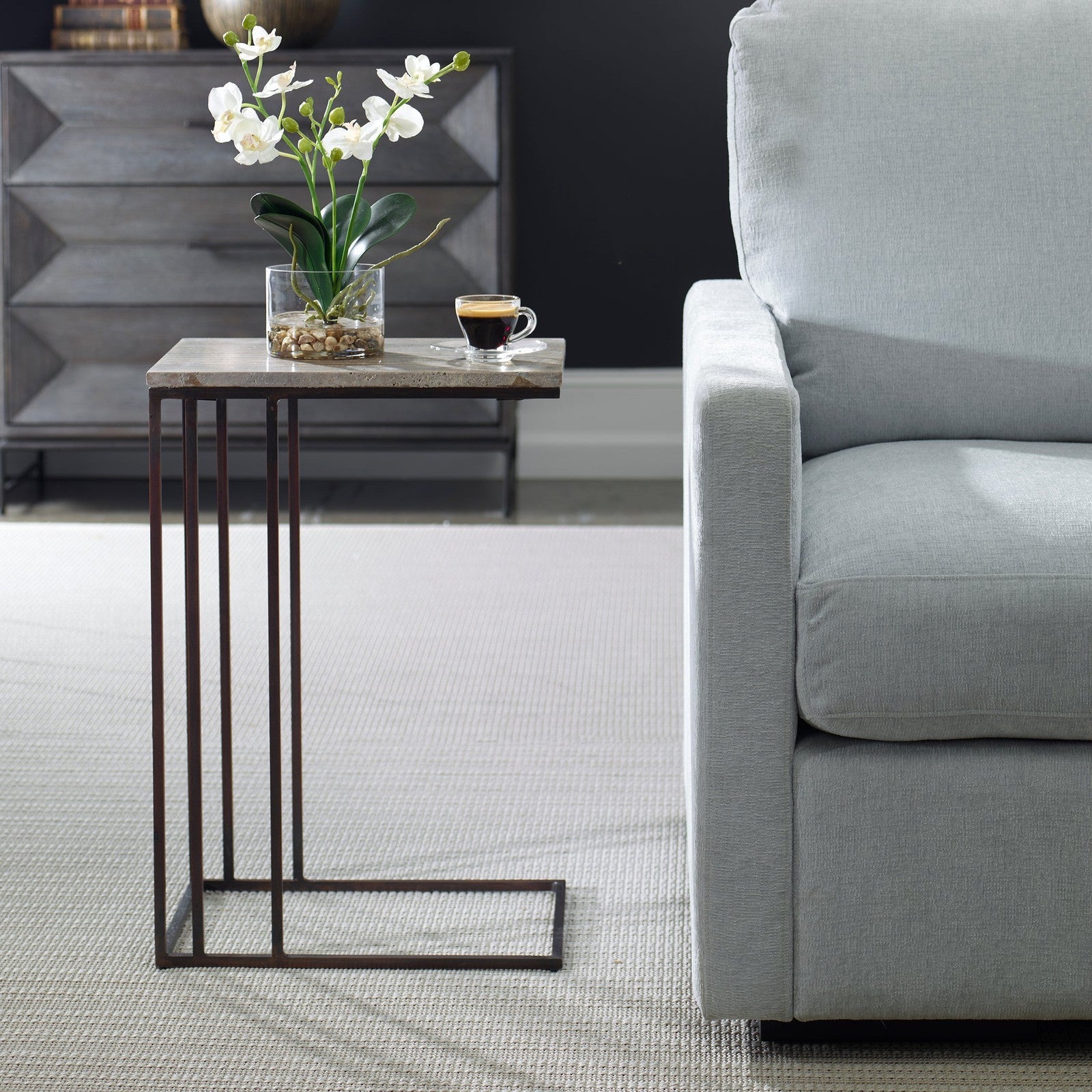 Uttermost Theodore Travertine Accent Table