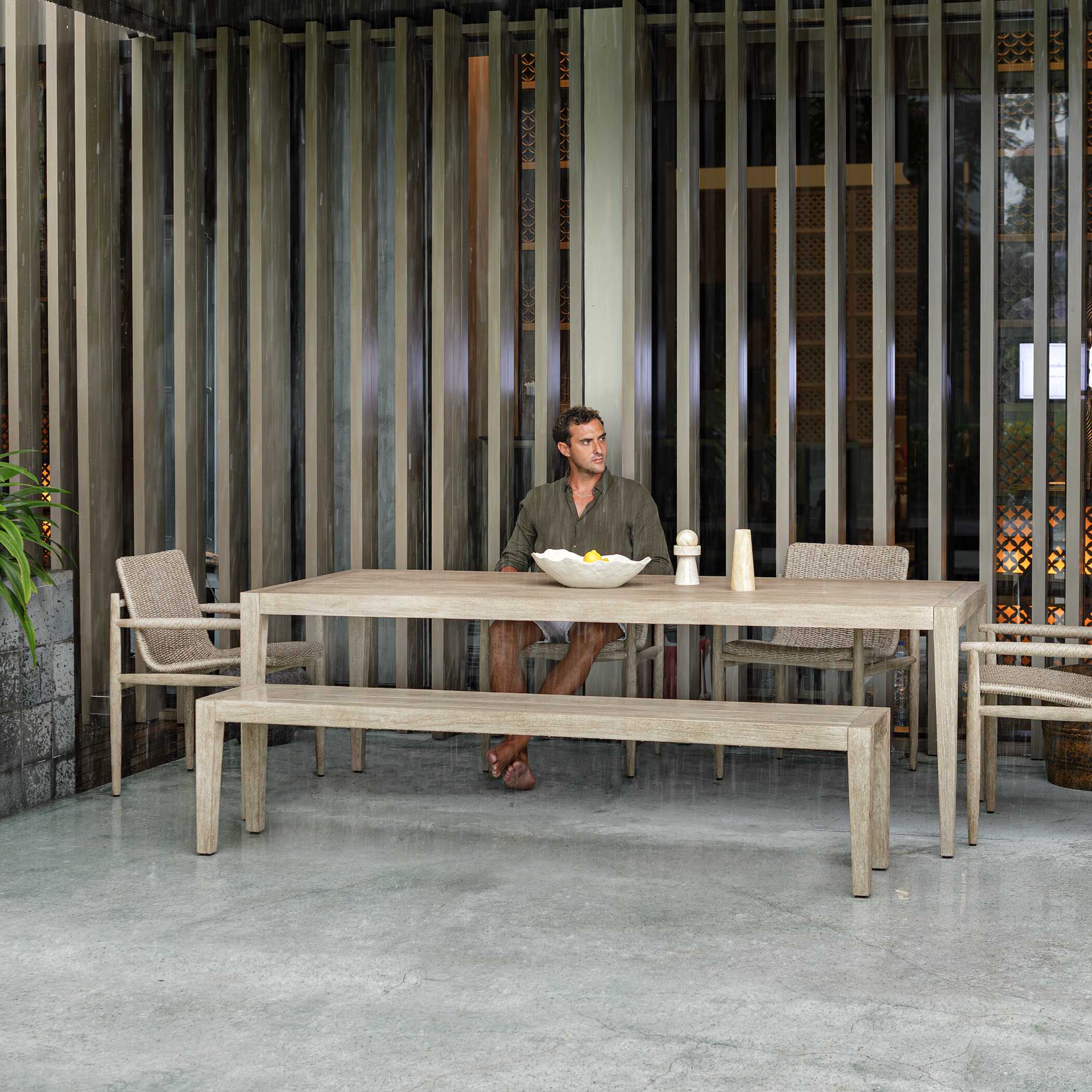 Uttermost Kirkham Wooden Outdoor Bench