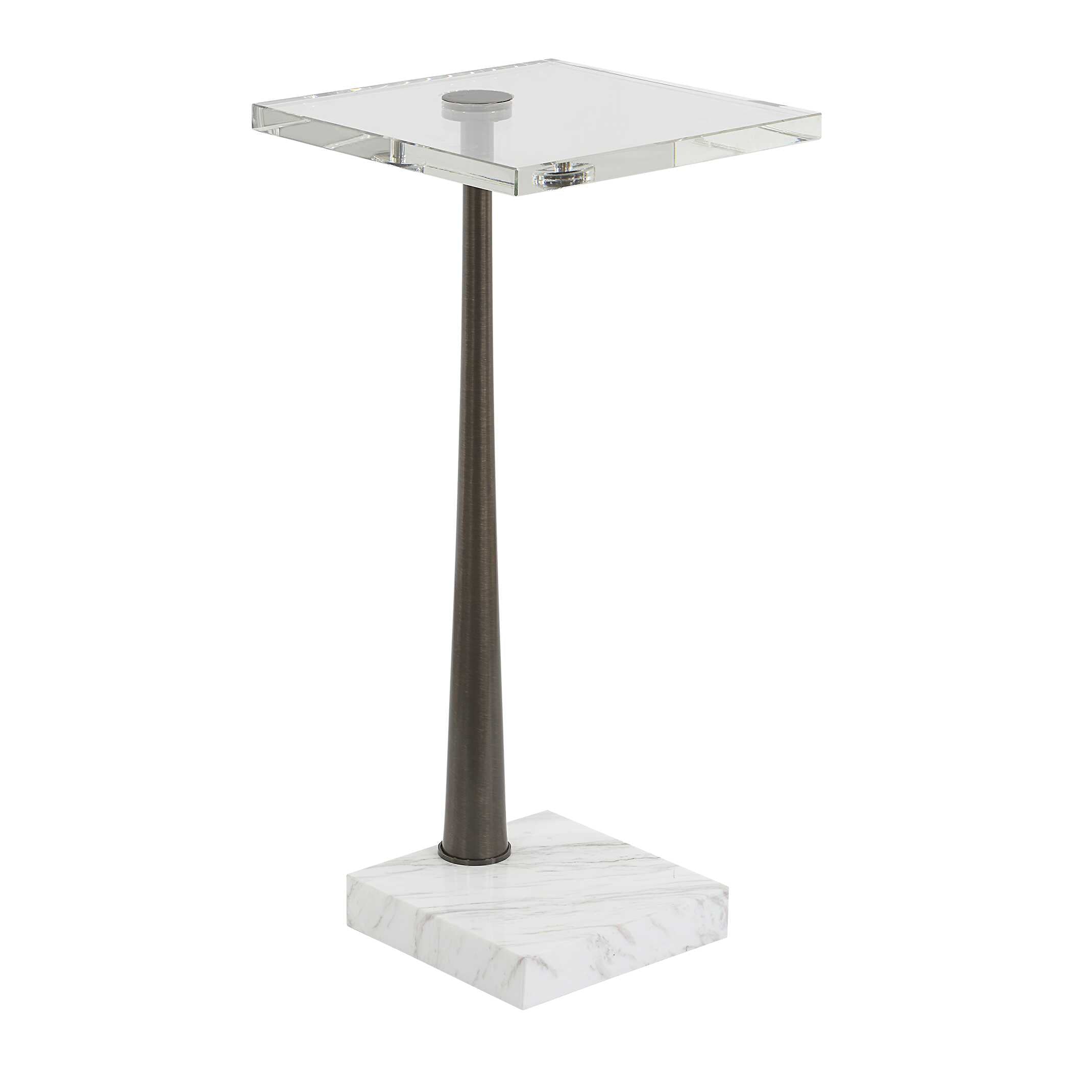 Uttermost Pelton Marble Glass Drink Table