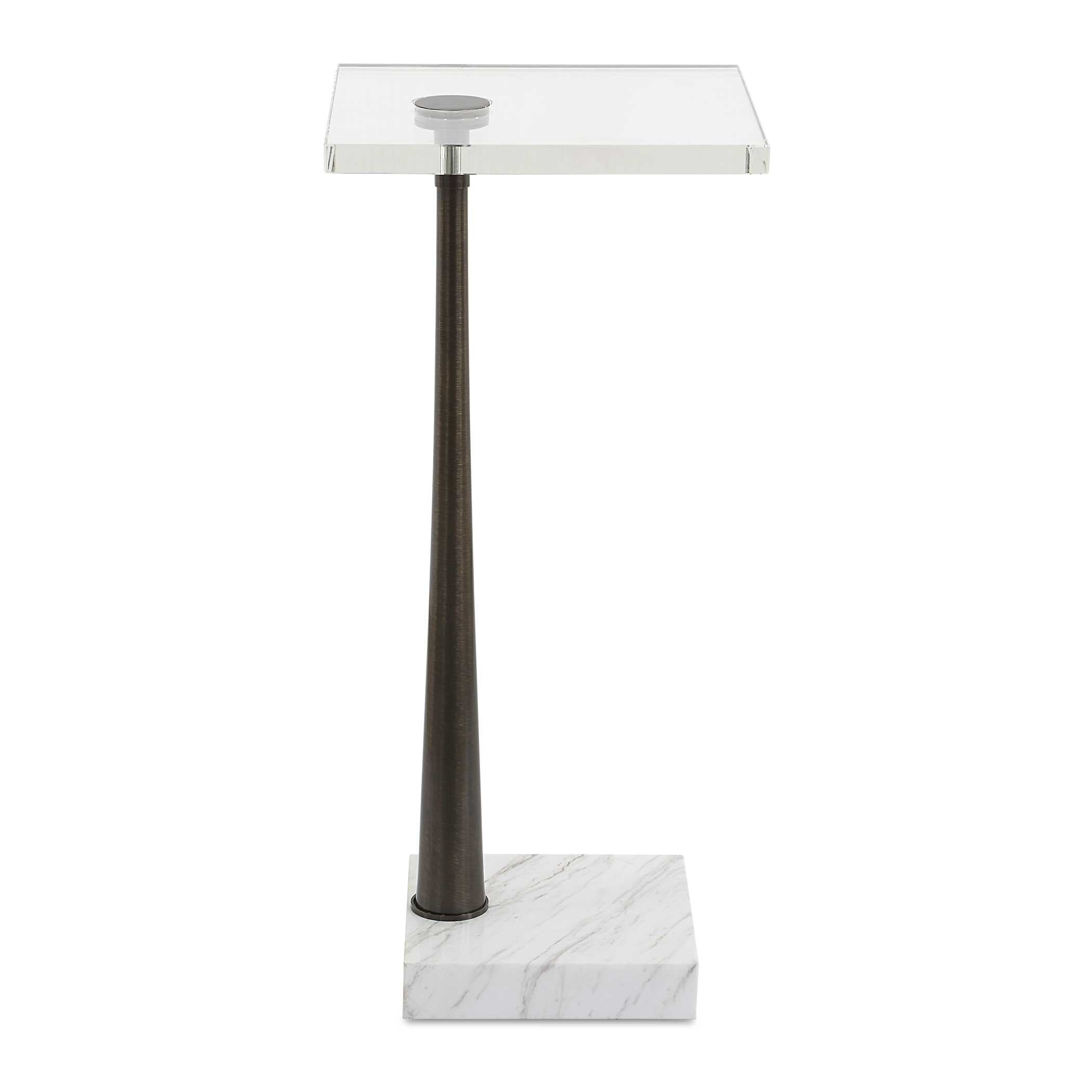 Uttermost Pelton Marble Glass Drink Table