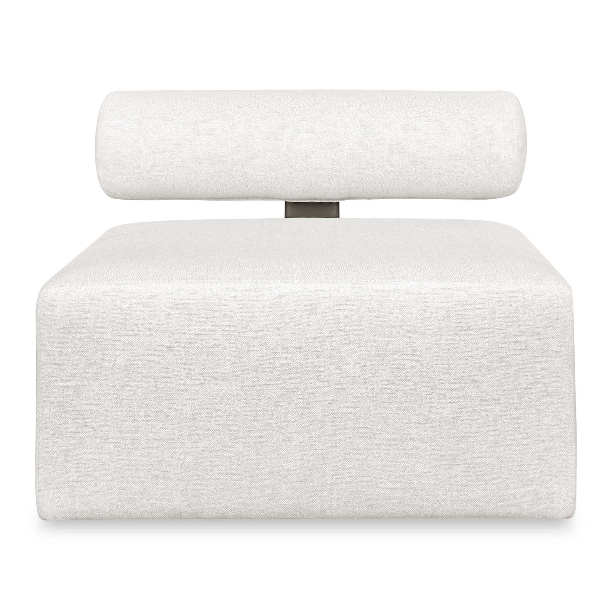 Uttermost Bolster Back White Armless Outdoor Sofa