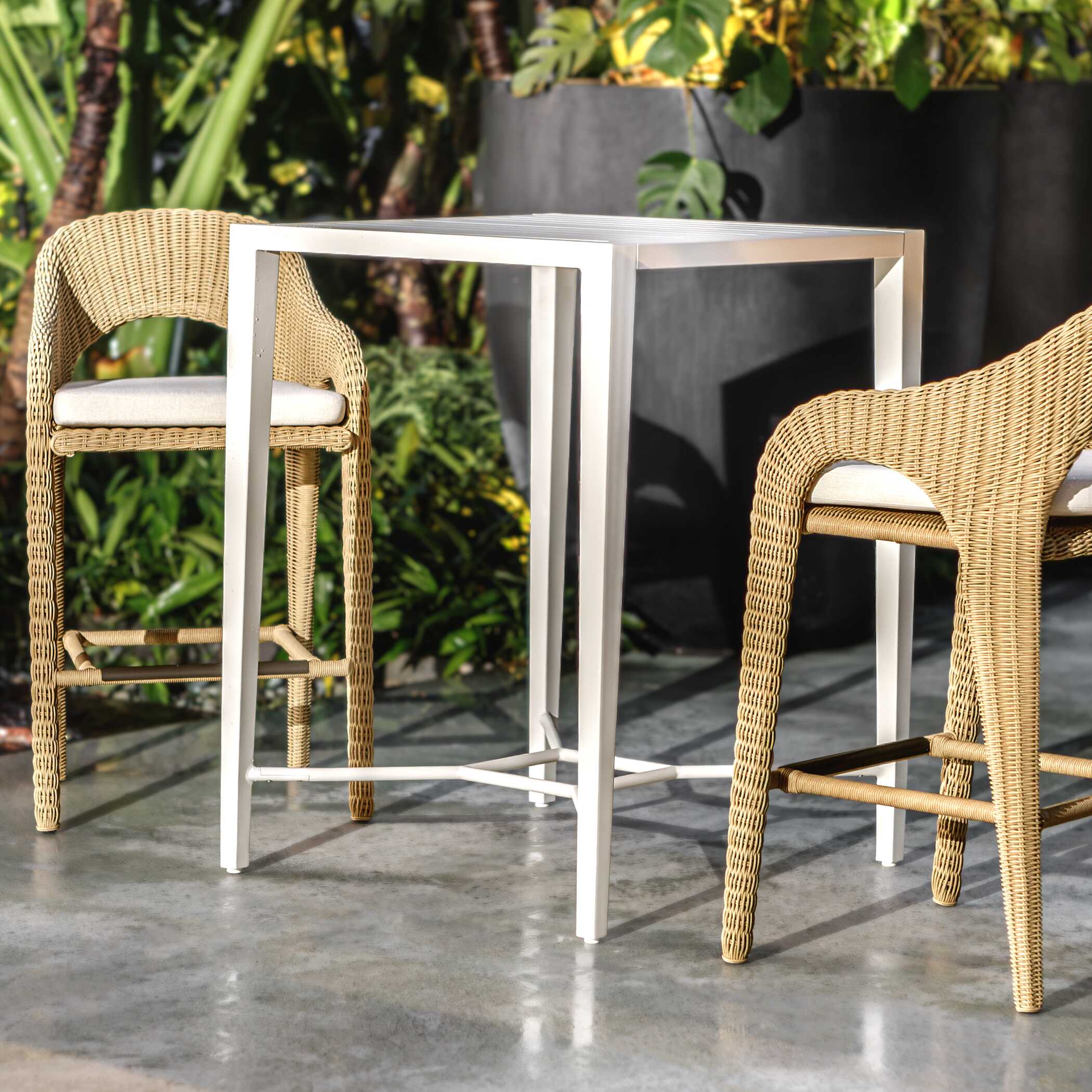 Uttermost Montellano White Outdoor Bar Table