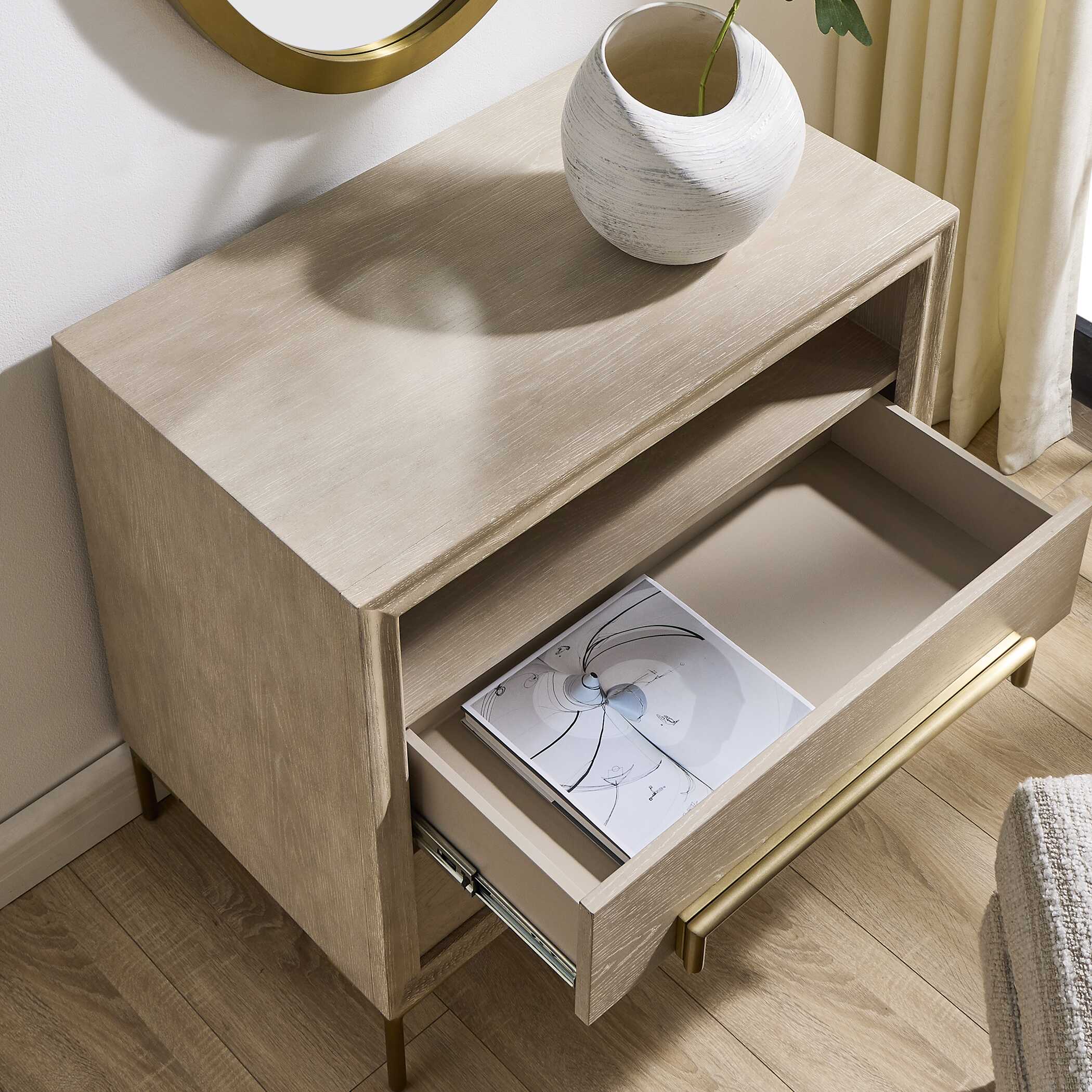 Uttermost Alessia Modern Light Oak Side Table